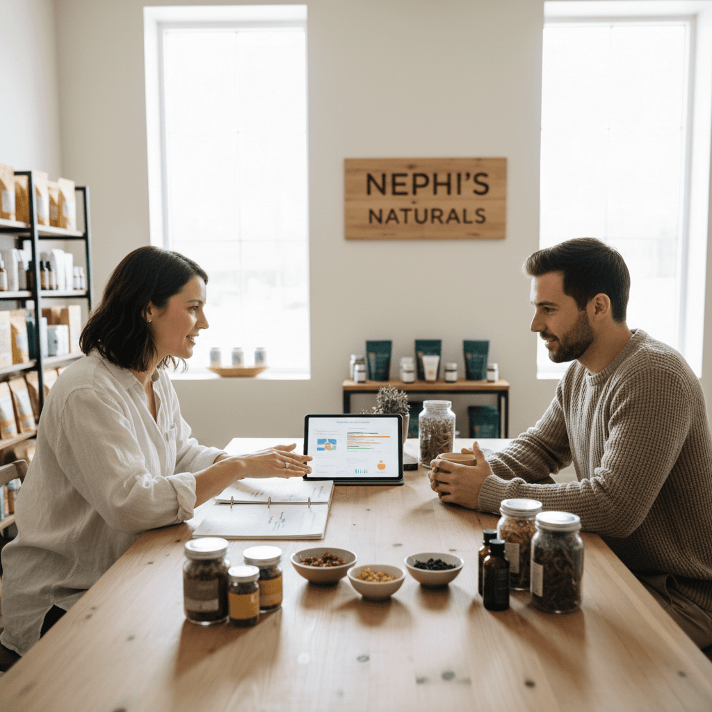 One-on-one wellness guidance consultation at Thelmas Health