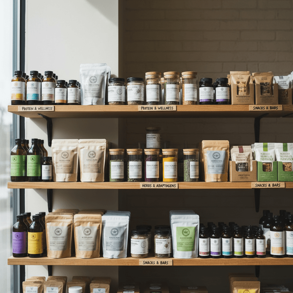 Curated nutrition products on store shelves